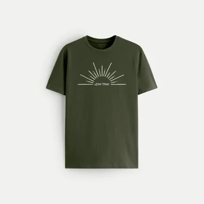 Tričko, Barva Khaki, s Potiskem Sunny