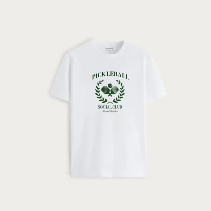 Tričko, Barva Bílá, s Potiskem Pickleball Club