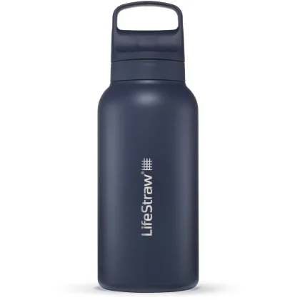 LifeStraw Go 2.0 Stainless Steel Water Filter Bottle 1L, tmavě modrá