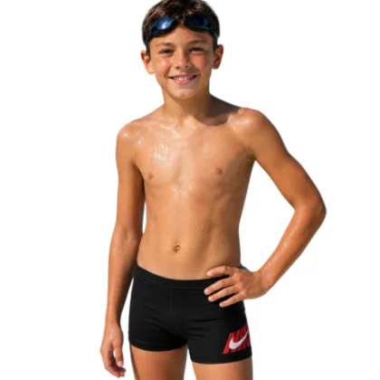 Chlapecké plavecké boxerky NIKE SWIM Logo Graphic Black