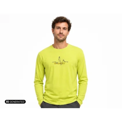 Pánské turistické tričko s dlouhým rukávem EVERETT T-rate M yellow
