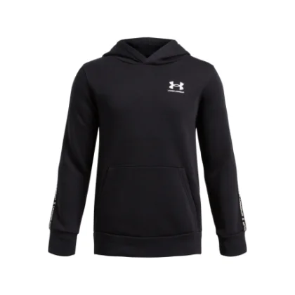 Chlapecká zateplená mikina s kapucí UNDER ARMOUR B Icon Flc HD Taping-BLK