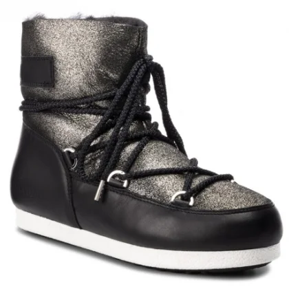 Dámské nízké zimní boty MOON BOOT Far Side Low SH Stardust black platinum