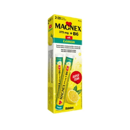 Magnex 375mg+B6 eff. Lemon šumivých 2x20 tablet