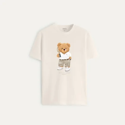 Tričko, Barva Ekru, s Potiskem Prestige Teddy