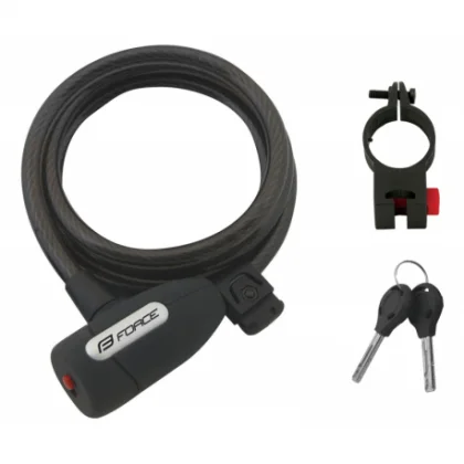 Zámek na kolo FORCE F LUX SPIRAL 1500 10 HOLDER