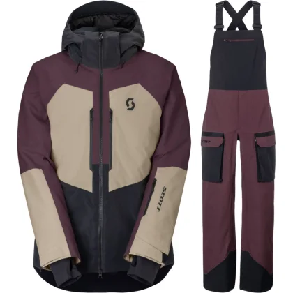Scott Ultimate Dryo Lyžařská sada, pánská, cocoa red/beige/sort