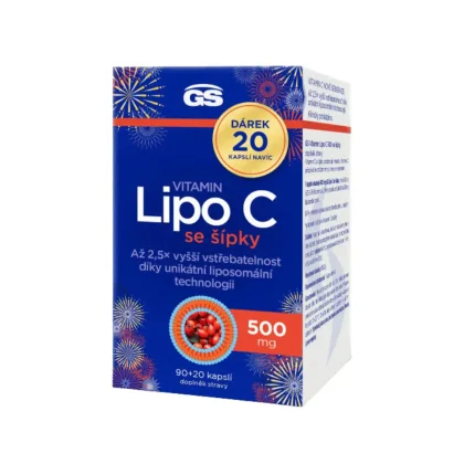 GS Vitamin Lipo C 500mg se šípky 90+20 kapslí dárek