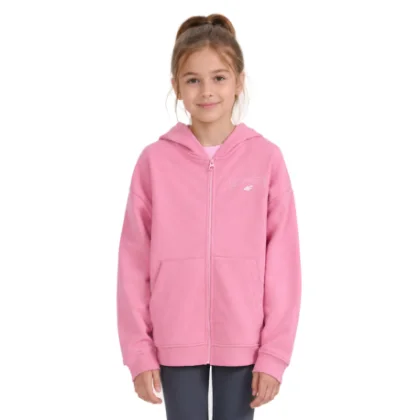 Dívčí mikina se zipem 4F JUNIOR SWEATSHIRT F2271-54S-PINK