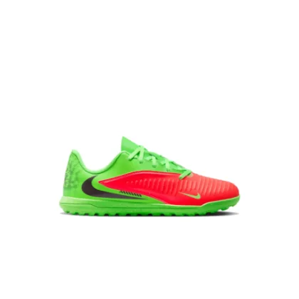 Chlapecké fotbalové kopačky turfy NIKE Phantom 6 Low Club Erling Haaland Jr TF MG hot punch black green strike