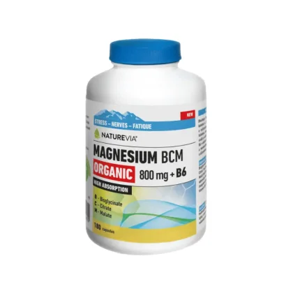 NatureVia Magnesium Organic BCM 800mg +B6 180 kapslí