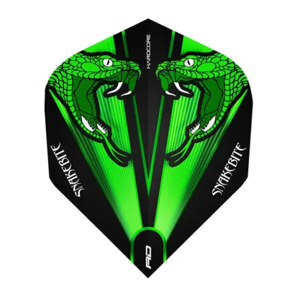 Letky na šipky Red Dragon Hardcore Peter Wright Snakebite zelené
