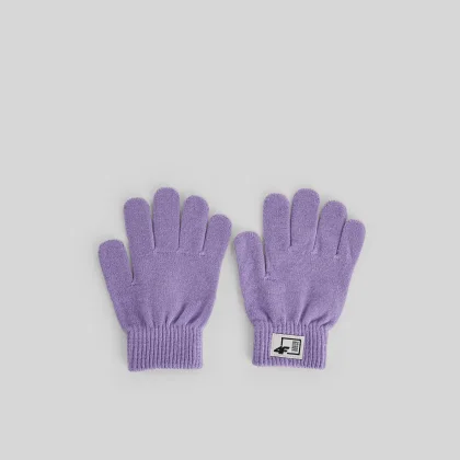 4F Pletené rukavice dětské - fialové L/XL