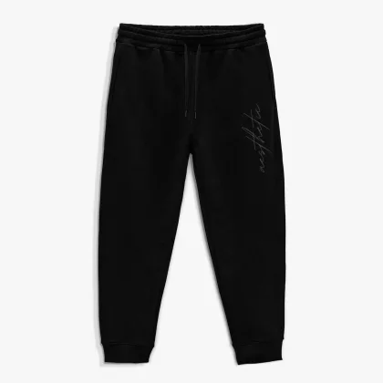 Tepláky Jogger , Barva Černá, s Potiskem Aesthetic