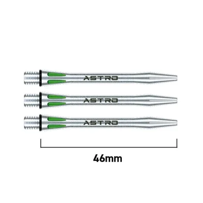Násadky na šipky Winmau Astro hliník zelené dlouhé 46mm