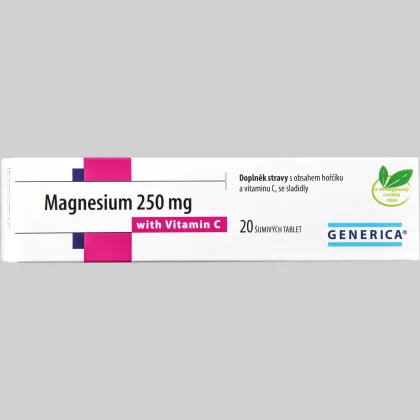 Generica Magnezium 250 mg s vitaminem C 20 tablet