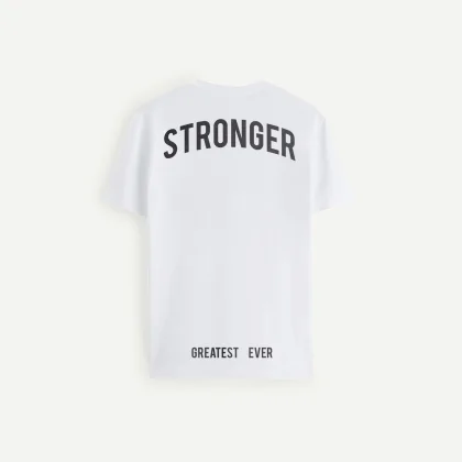 Tričko, Barva Bílá, s Potiskem Stronger Beast