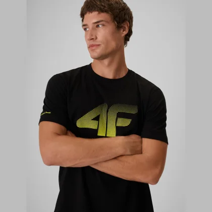 4F T-shirt regular s potiskem pánské - černé XXL
