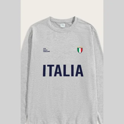 Mikina, Barva Bílá, s Potiskem Italia Bold