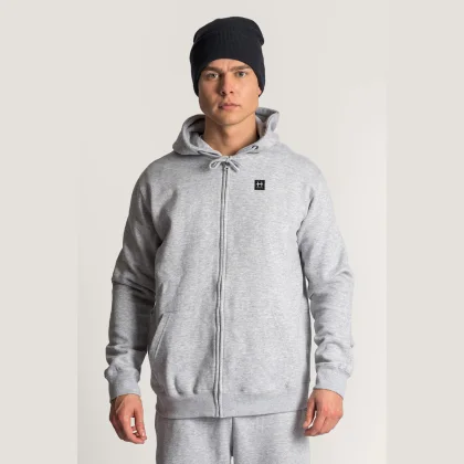 Mikina s Kapucí na Zip, Barva Šedá, s Potiskem Hendrix Full Black Badge