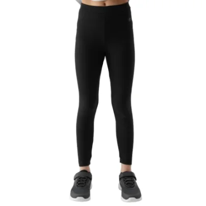 Dívčí legíny 4F JUNIOR TIGHTS-JWSS24TTIGF130-20S-DEEP BLACK