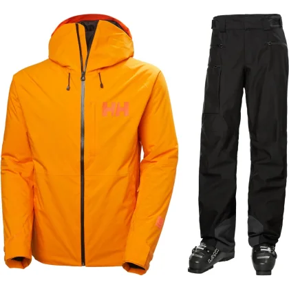 Helly Hansen Powderface Lyžařská souprava, pánská, beige/sort