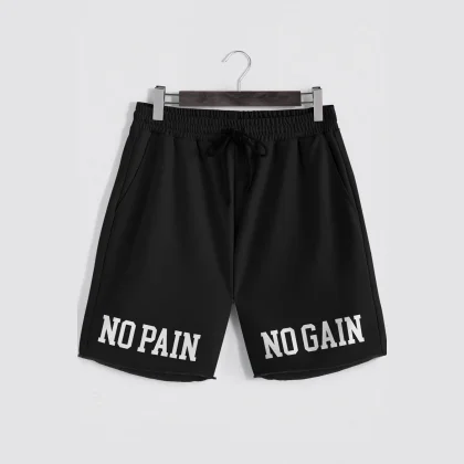 Šortky, Barva Bílá, s Potiskem No Pain No Gain