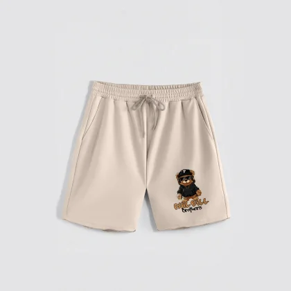 Kraťasy, Barva Ecru, s Potiskem Hedrix P Bear
