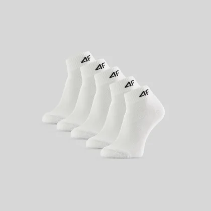 4F Krátké ponožky (5-pack) chlapecké - bílé 35-37