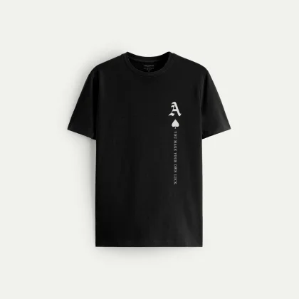 Tričko, Barva Černá, s Potiskem Lucky Ace Of Spades