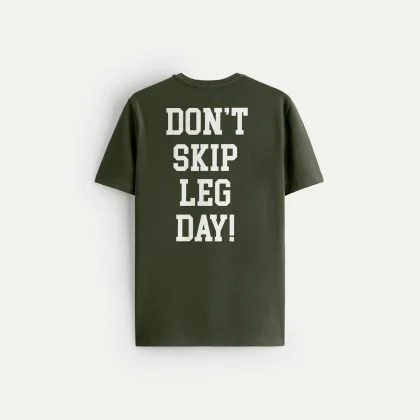Tričko, Barva Khaki, s Potiskem Leg Day