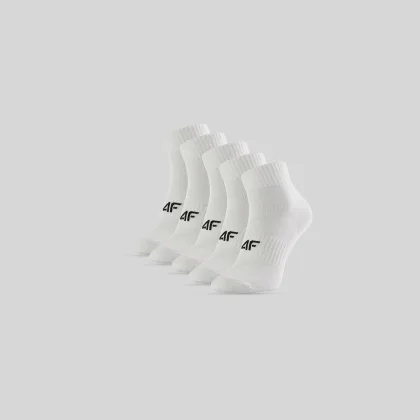 4F Dámské krátké ponožky (5-pack) - bílé 39-42