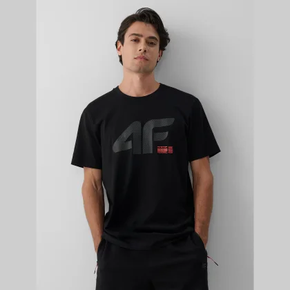 4F T-shirt regular s potiskem pánské - černé XXL