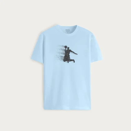 Tričko, Barva Nebesky Modrá , s Potiskem Dunking GOAT