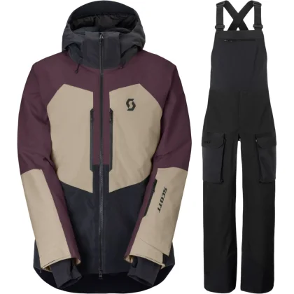 Scott Ultimate Dryo Lyžařská sada, pánská, cocoa red/béžová/černá