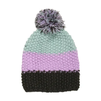 Dívčí zimní čepice COLOR KIDS Hat - Colorblock, violet tulle