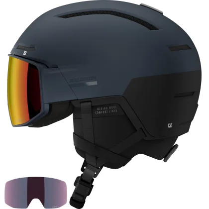 Salomon Driver Prime Sigma Plus, lyžařská helma s hledím, tmavě modrá