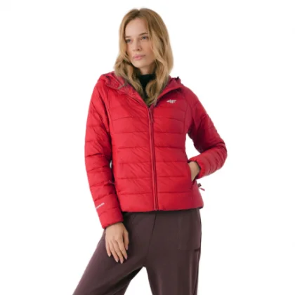 Dámská bunda na skialp 4F WOMENS JACKETS PRIMALOFT H4Z21-KUDP009-62S-RED