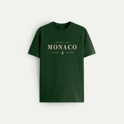 Tričko, Barva Černá, s Potiskem Monaco