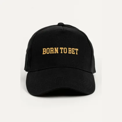 Kšiltovka Jockey, Barva Černá, s Potiskem Born to Bet