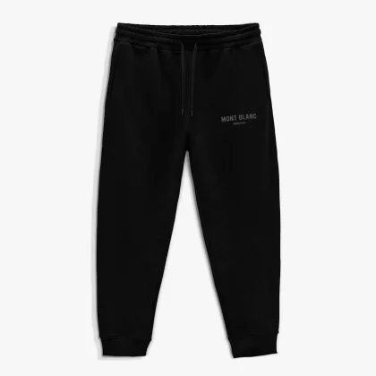 Tepláky Jogger , Barva Černá, s Potiskem Mont Blanc Minimal