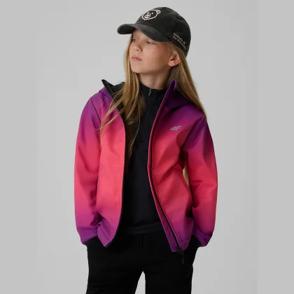 4F Softshellová bunda větruodolná membrána 5000 dívčí - multicolor 158
