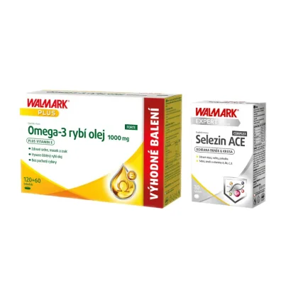 Walmark Omega-3 FORTE 1000mg 120+60 tob. + Walmark Selezin Ace 30 tbl.