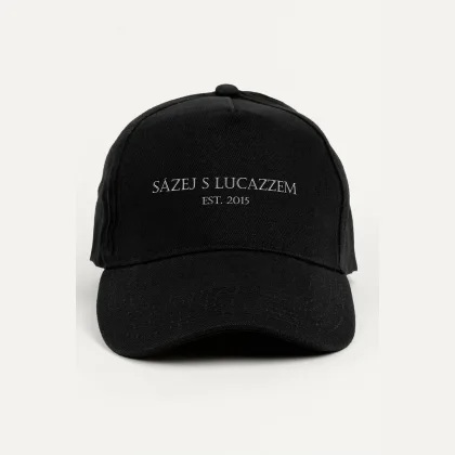 Kšiltovka Jockey, Barva Černá, s Potiskem Sázej s Lucazzem