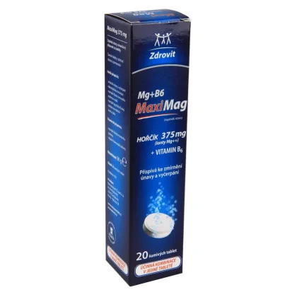 Zdrovit MaxiMag Hořčík 375 mg + B6 20 šumivých tablet