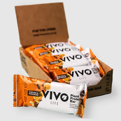 VEGAN Protein tyčinka VIVO LIFE - Kakao & Orange (12 ks - BOX)