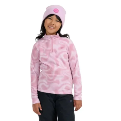 Dívčí lyžařská fleece mikina 4F JUNIOR FLEECE UNDERWEAR F061-4FJWAW25UFLEF061-94A-MULTICOLOUR 4 ALLOVER