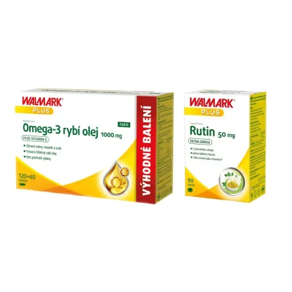Walmark Omega-3 FORTE 1000mg 120+60 tob. + Walmark Rutin 50 mg 90 tbl.