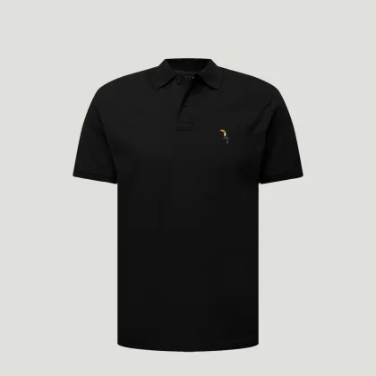 Polo Tričko Slim Fit, Barva Bílá, s Potiskem Toucan