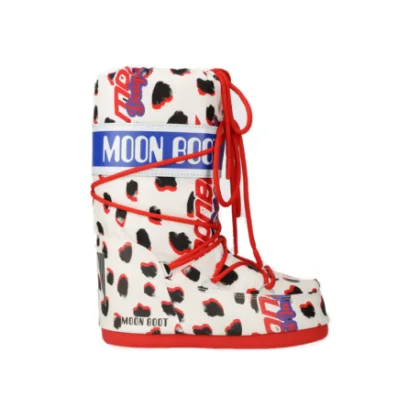 Dětské vysoké zimní boty MOON BOOT ICON RETROBIKER, 001 dalmatian